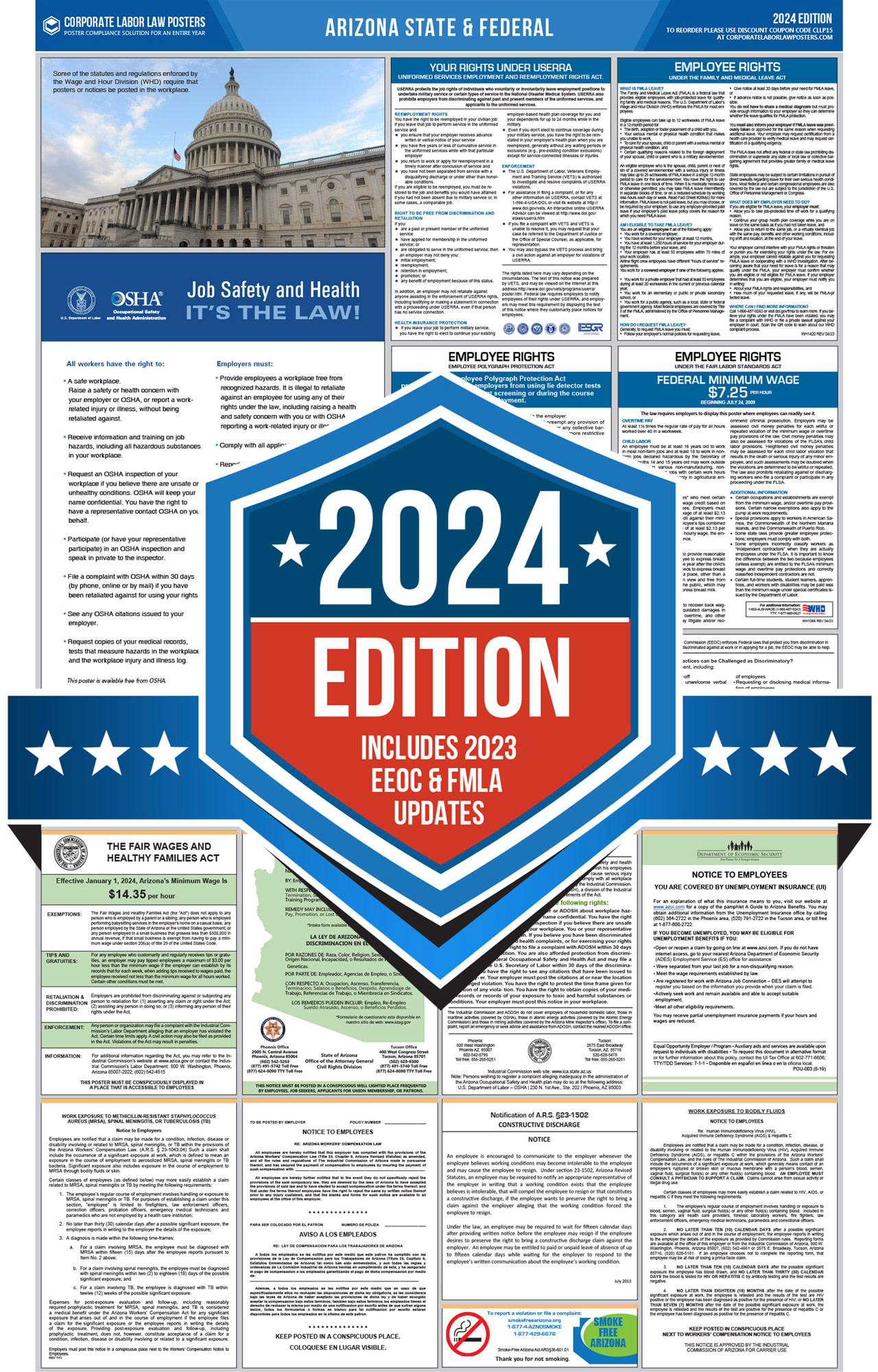 2023 Arizona Labor Law Poster State and Federal All in One