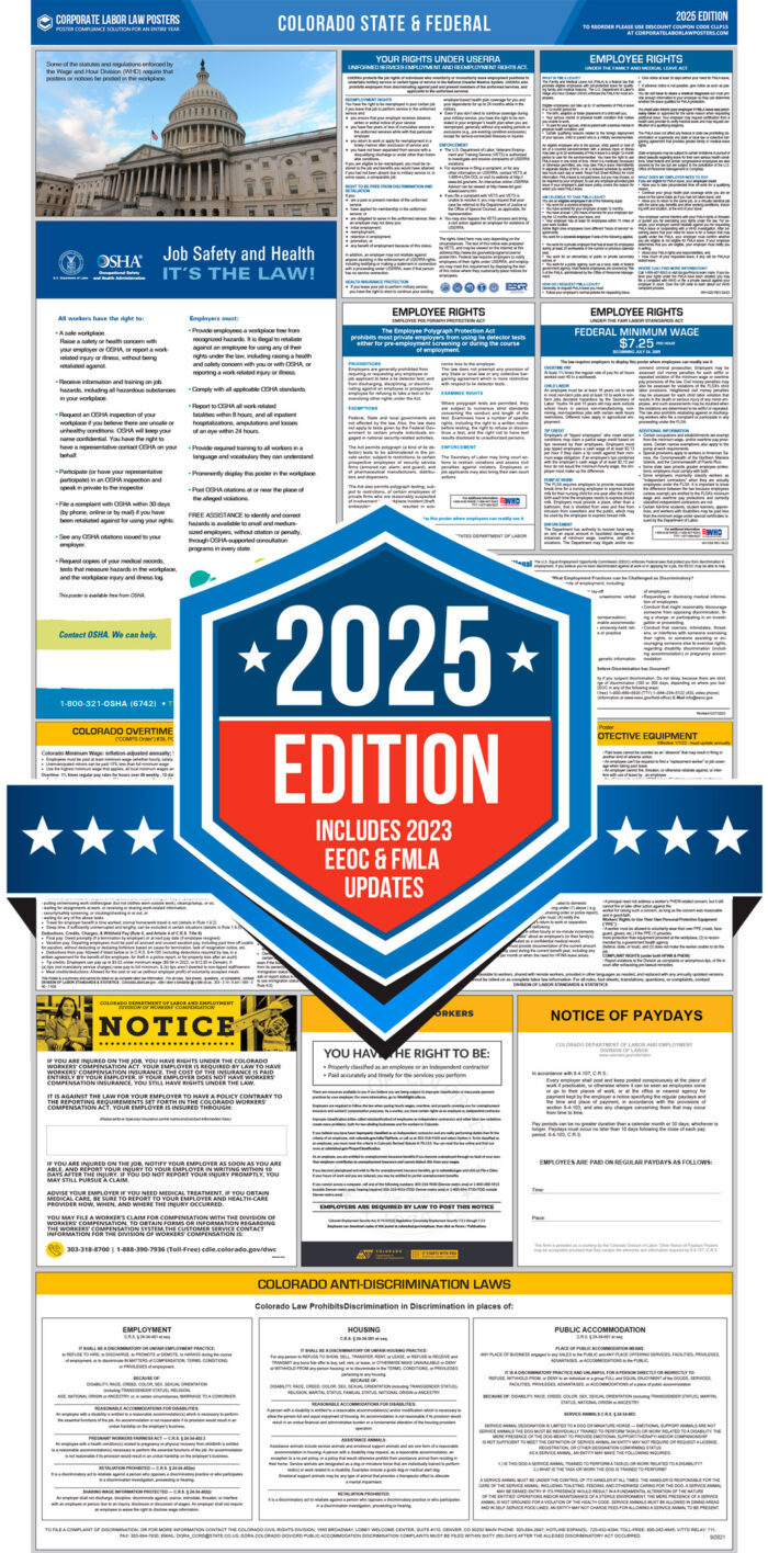 Colorado & Federal Labor Law Poster 2025