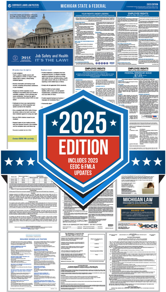 buy 2024 Michigan Labor Law Poster