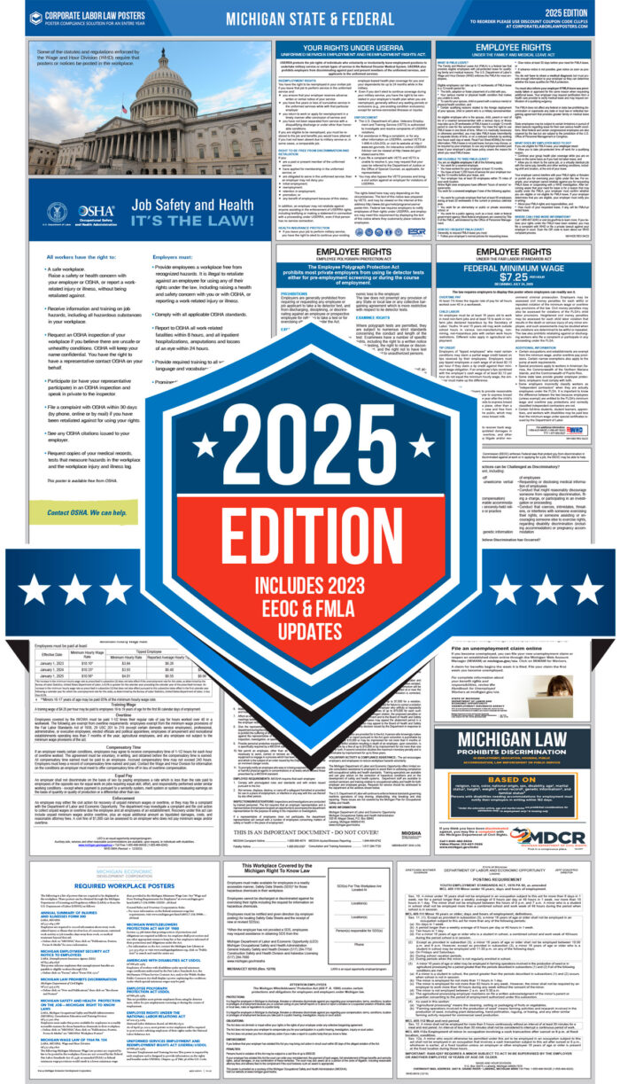 Michigan & Federal Labor Law Poster 2025