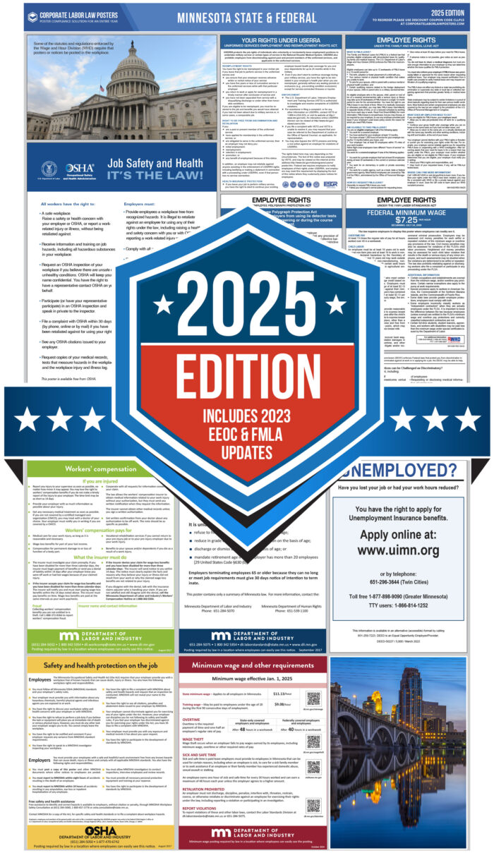 Minnesota & Federal Labor Law Poster 2025