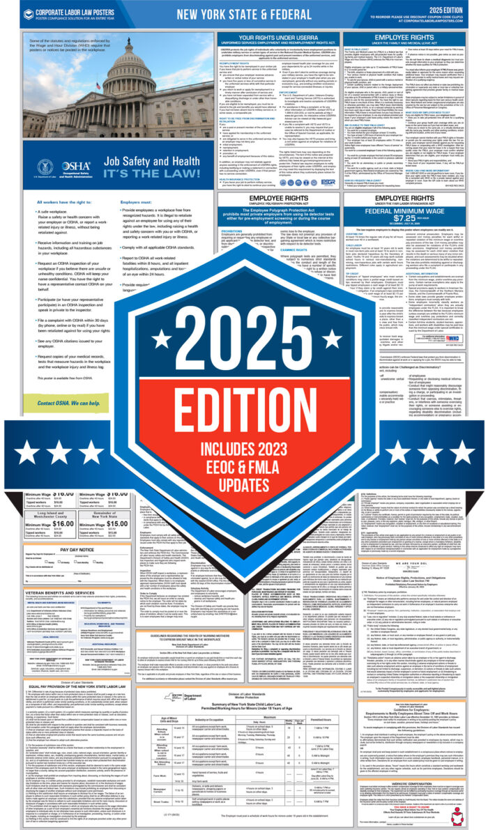 New York & Federal Labor Law Poster 2025