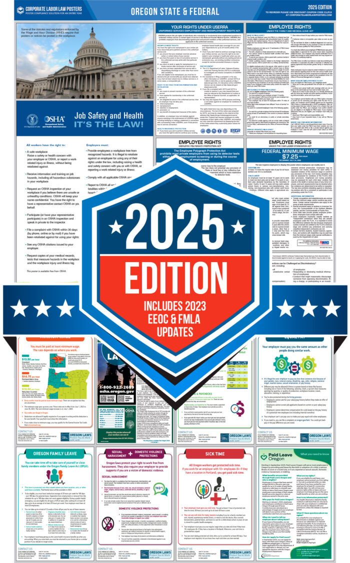 Oregon & Federal Labor Law Poster 2025