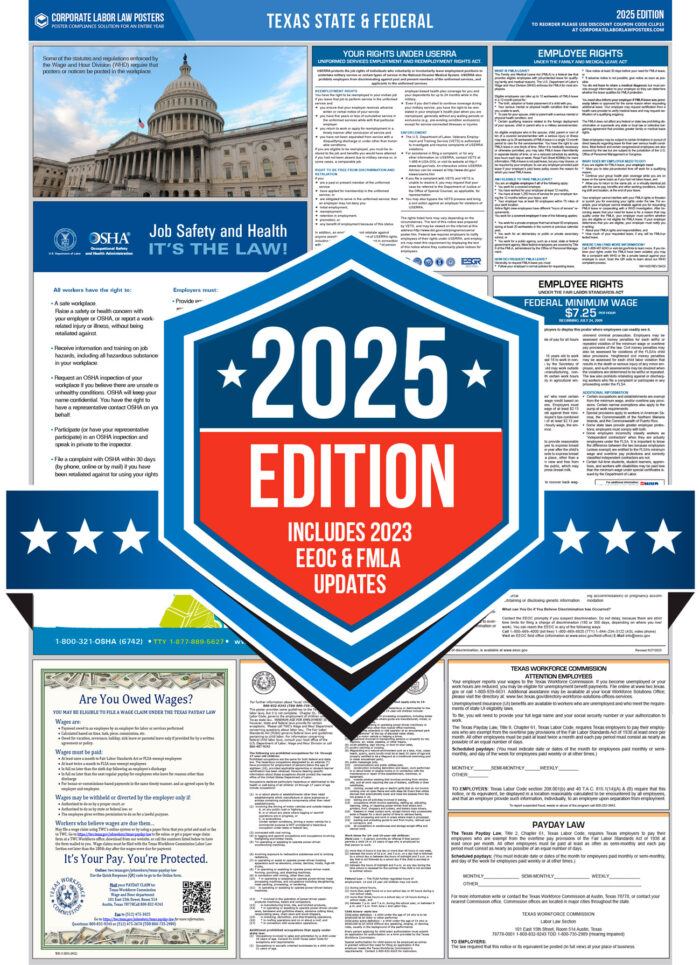 Texas & Federal Labor Law Poster 2025