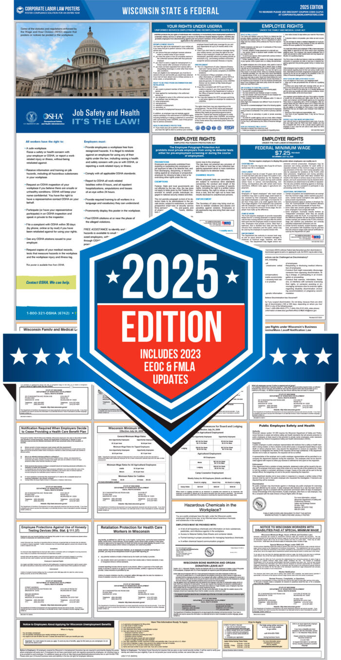 Wisconsin & Federal Labor Law Poster 2025