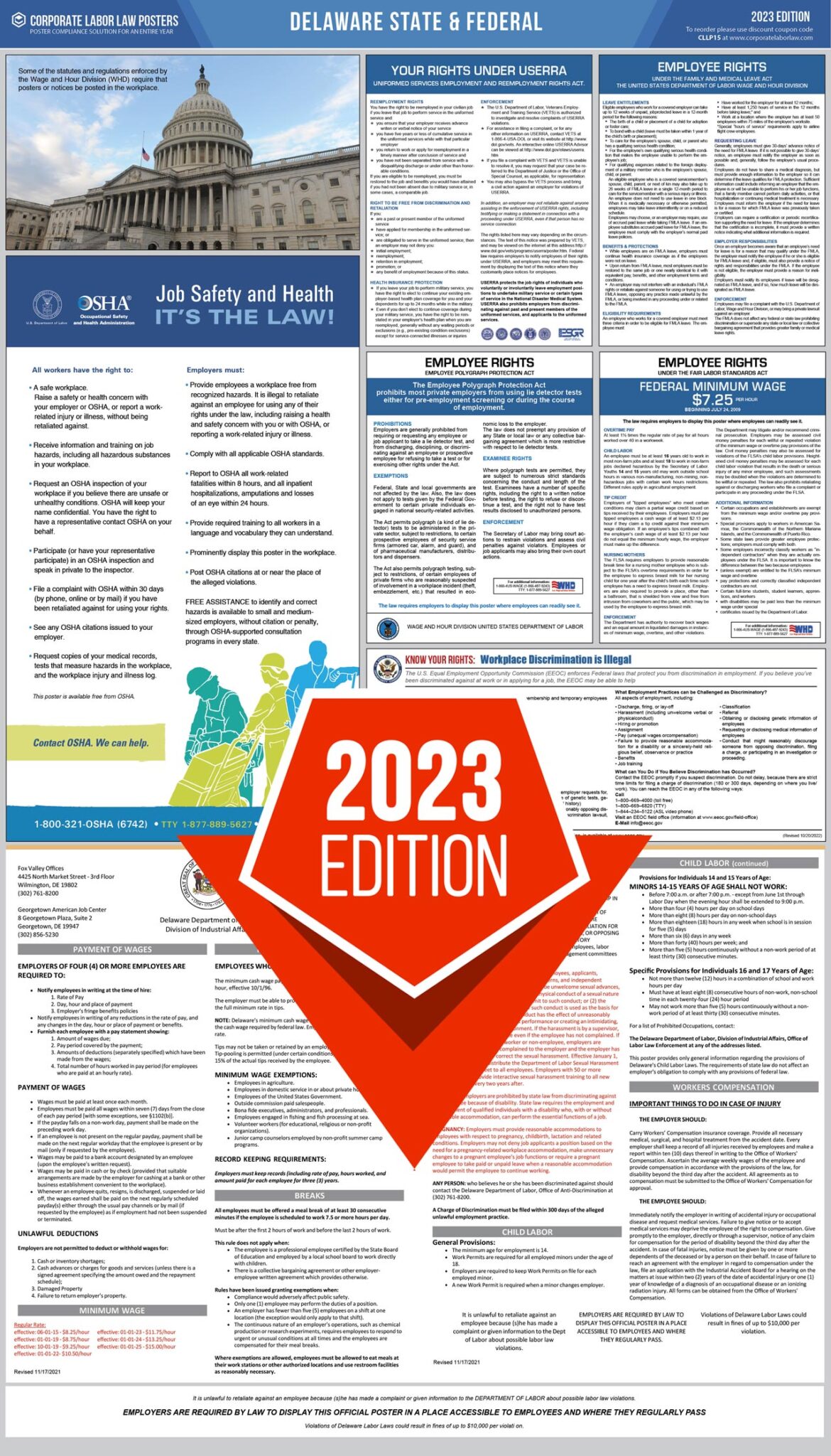 2023 Delaware Labor Law Poster - Digital - Corporate Labor Law Posters