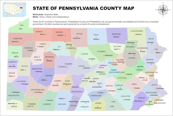 Pennsylvania County Map